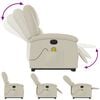 vidaXL Electric Stand up Massage Recliner Chair Cream Faux Leather