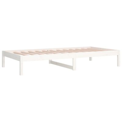 vidaXL Day Bed White 90x190 cm Single Solid Wood Pine