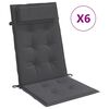 vidaXL Highback Chair Cushions 6 pcs Anthracite Oxford Fabric