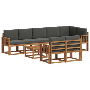 vidaXL Outdoor Sofa Set 9 pcs Natural and Anthracite