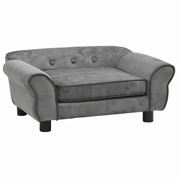 vidaXL Dog Sofa Dark Grey 72x45x30 cm Plush