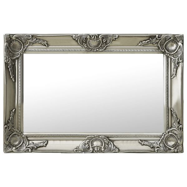 vidaXL Wall Mirror Baroque Style 60x40 cm Silver