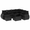 vidaXL 8 Piece Garden Sofa Set with Cushions Black Poly Rattan
