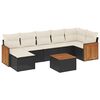 vidaXL 8 Piece Garden Sofa Set with Cushions Black Poly Rattan
