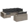 vidaXL 10 Piece Garden Sofa Set with Cushions Grey Poly Rattan