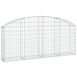 vidaXL Arched Gabion Basket 200x30x80/100 cm Galvanised Iron
