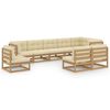 vidaXL 9 Piece Garden Lounge Set with Cushions Solid Pinewood