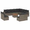 vidaXL 13 Piece Garden Sofa Set with Cushions Grey Poly Rattan