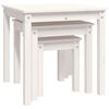 vidaXL Nesting Tables 3 pcs White Solid Wood Pine