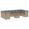 vidaXL 11 Piece Garden Sofa Set with Cushions Beige Poly Rattan