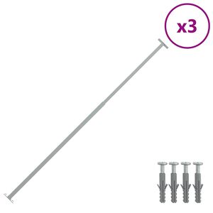 vidaXL Adjustable Security Window Bars 3 pcs 710-1200 mm