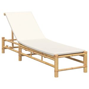 vidaXL Sun Lounger with Cushions 55x199x30 cm Bamboo