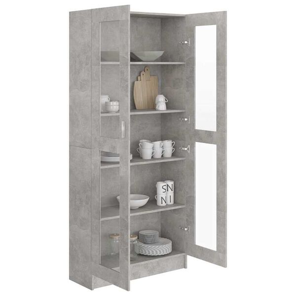 vidaXL Vitrine Cabinet Concrete Grey 82.5x30.5x185 cm Engineered Wood