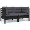 vidaXL 9 Piece Garden Lounge Set with Anthracite Cushions Pinewood