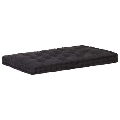 vidaXL Pallet Floor Cushion Cotton 120x80x10 cm Black