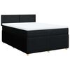 vidaXL Box Spring Bed with Mattress Black Queen Fabric