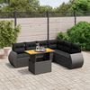 vidaXL 7 Piece Garden Sofa Set with Cushions Black Poly Rattan