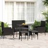 vidaXL 6 Piece Garden Lounge Set with Cushions Black Poly Rattan