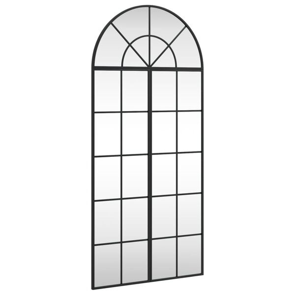 vidaXL Wall Mirror Black 60x130 cm Arch Iron