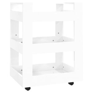 vidaXL Kitchen Trolley High Gloss White 60x45x80 cm Engineered Wood