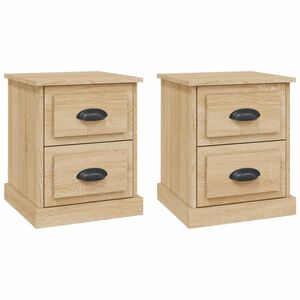 vidaXL Bedside Cabinets 2 pcs Sonoma Oak 39x39x47.5 cm Engineered Wood