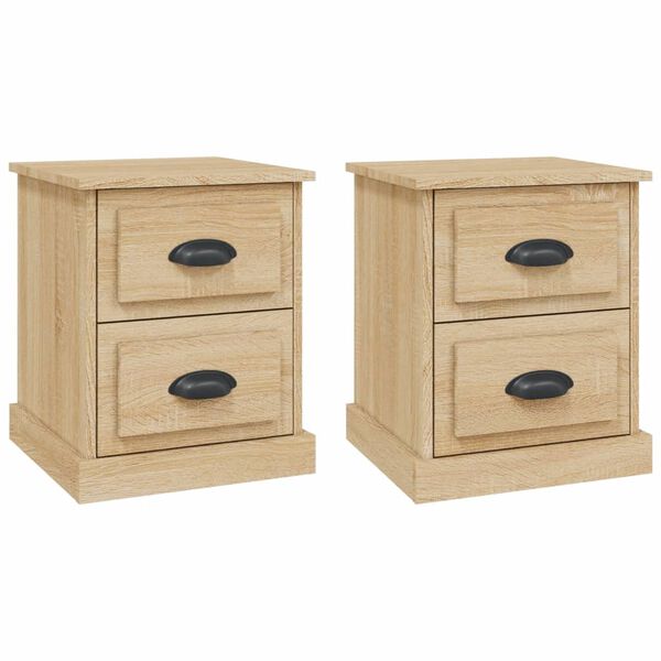 vidaXL Bedside Cabinets 2 pcs Sonoma Oak 39x39x47.5 cm Engineered Wood