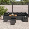 vidaXL Garden Sofa Set with Cushion 11 pcs Black Poly Rattan