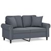 vidaXL 2-Seater Sofa with Throw Pillows Dark Grey 120 cm Velvet