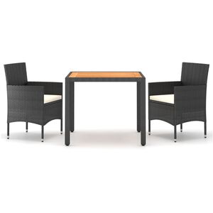 vidaXL Garden Dining Set | Black and Cream White