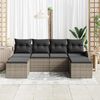 vidaXL Sofa Set with Cushion with Storage 6 pcs Grey Poly Rattan