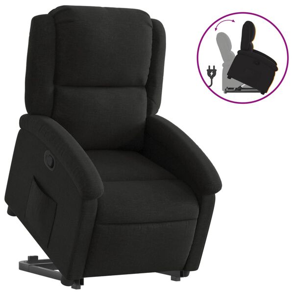 vidaXL Stand up Recliner Chair Black Fabric