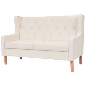 vidaXL 2-Seater Sofa Fabric Cream White