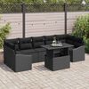 vidaXL Garden Sofa Set with Storage 8 pcs Black Poly rattan