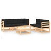vidaXL 6 Piece Garden Lounge Set with Cushions Solid Wood Pine