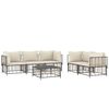 vidaXL 6 Piece Garden Lounge Set with Cushions Anthracite Poly Rattan