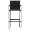 vidaXL 3 Piece Outdoor Bar Set with Armrest Poly Rattan Black