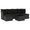vidaXL 7 Piece Garden Sofa Set with Cushions Black Poly Rattan