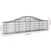 vidaXL Arched Gabion Basket 200x30x40/60 cm Galvanised Iron