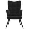 vidaXL Relaxing Chair with a Stool Black Velvet