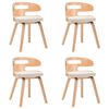 vidaXL Dining Chairs 4 pcs Cream Bent Wood and Faux Leather