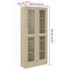 vidaXL Vitrine Cabinet Sonoma Oak 82.5x30.5x185 cm Engineered Wood