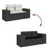 vidaXL 7 Piece Garden Sofa Set with Cushions Black Poly Rattan