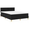 vidaXL Box Spring Bed Black and White 137 x 187 cm Fabric