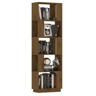 vidaXL Book Cabinet/Room Divider Honey Brown 51x25x163.5 cm Solid Wood