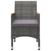 vidaXL 3 Piece Garden Dining Set Grey