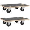 vidaXL Transport Trolleys 2 pcs Rectangular 60x40x11.5 cm