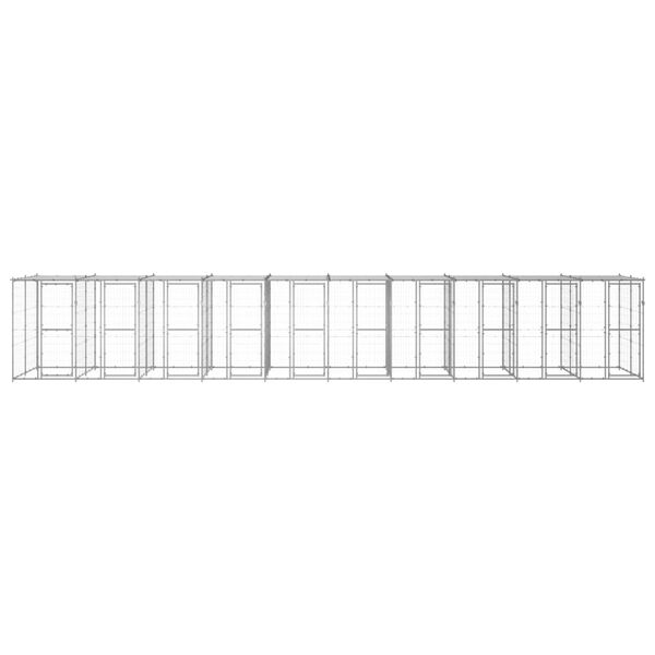 vidaXL Outdoor Dog Kennel Galvanised Steel with Roof 24.2 m&sup2;