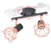 vidaXL Ceiling Lamp with 2 Spotlights E14 Black and Copper