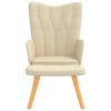 vidaXL Relaxing Chair with a Stool Cream Fabric