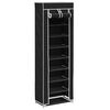 Fabric Shoe Cabinet with Cover 162 x 57 x 29 cm Black